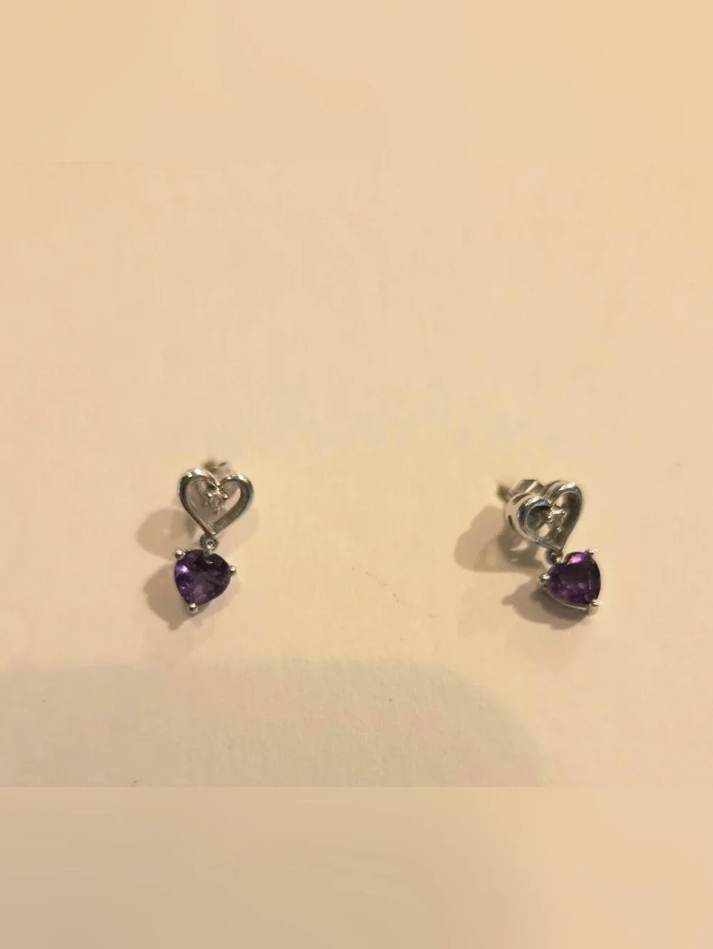 10k White Gold Amethyst Pendant and Earrings